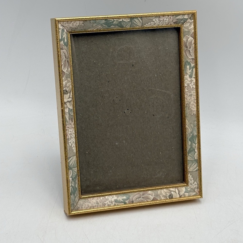 Vintage 90s Floral Picture Frame Gold Speckled Cottagecore Shabby Chic 5x7